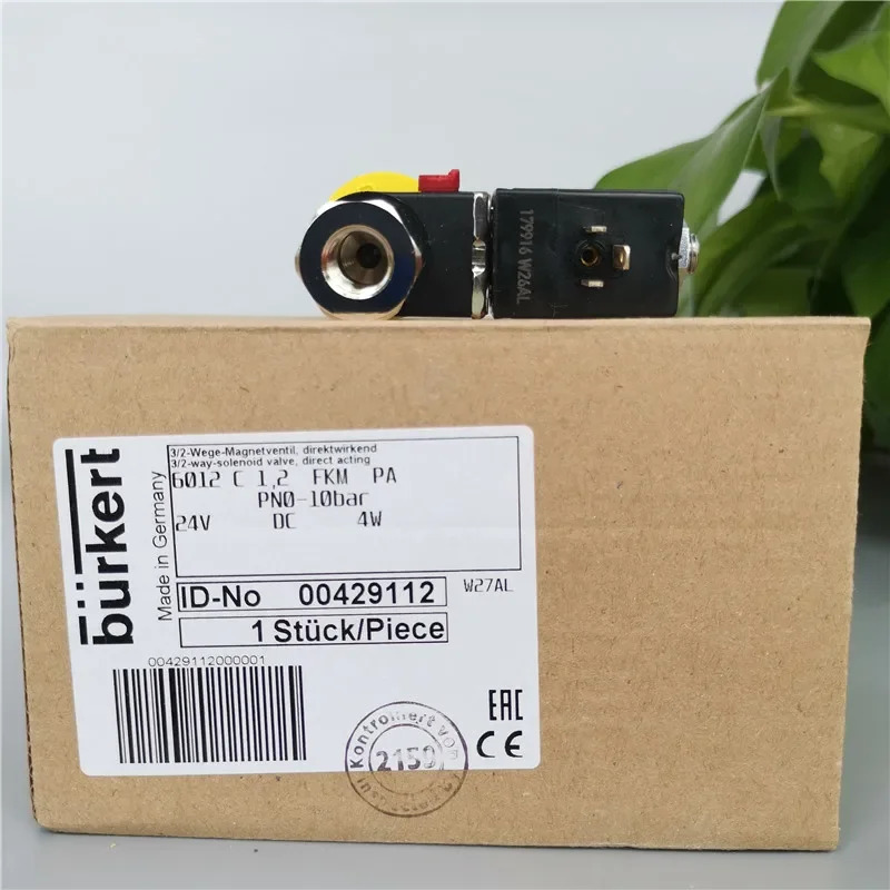 2025.4Burkert6012C 1.2 FKM PA 24VDC 4W 2/3방향 플런저 솔레노이드 밸브 00429112