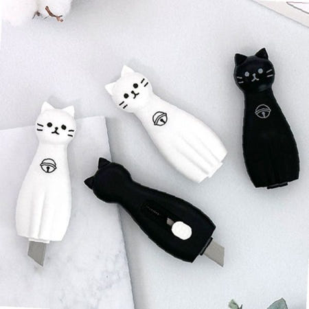 고양이 캐릭터 안전 칼날 소형 박스 개봉 도구 귀여운 동물 디자인 휴대용 택배