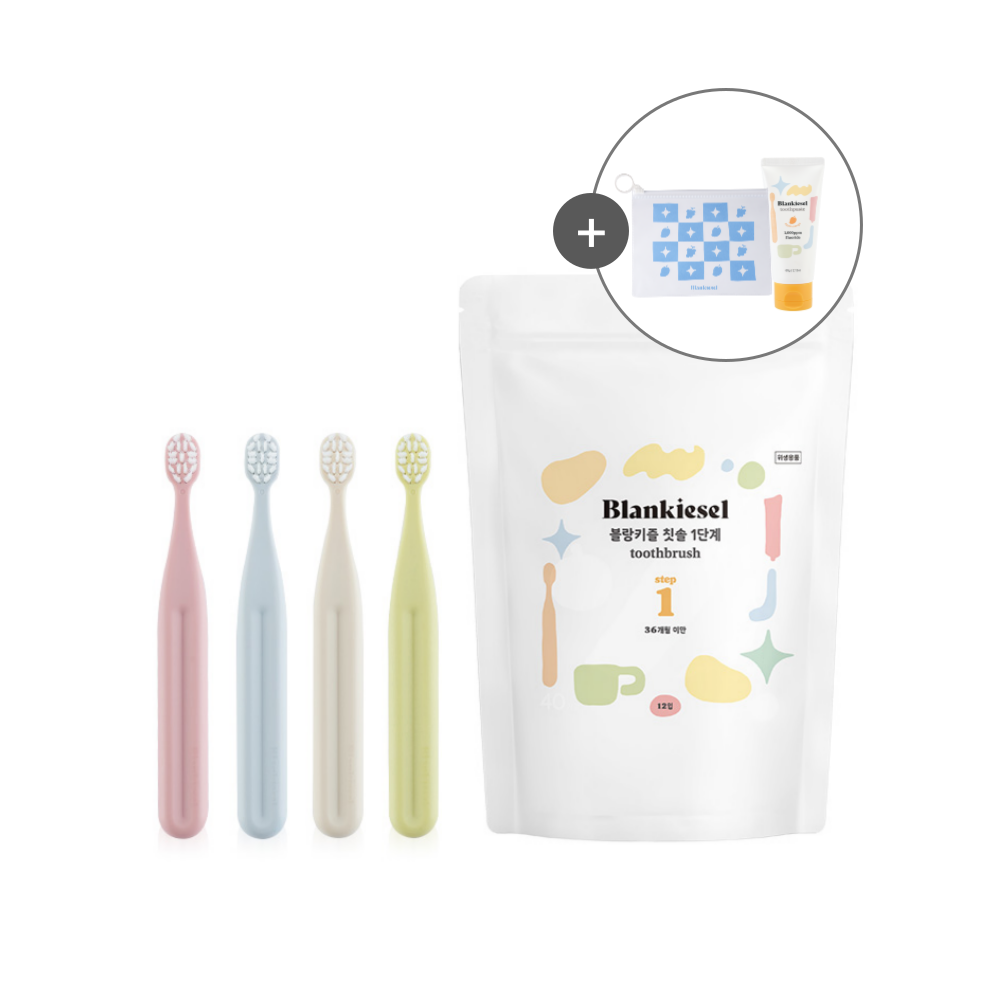 블랑키즐 6~36개월 칫솔 먼슬리 실속팩(12개) 잡기편한 아기 유아 어린이칫솔 제품 이미지