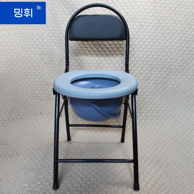 실내용 어르신 이동식 변기 노인 간이 화장실 의자 소변기 등받이 수납형 - 상세 이미지 2