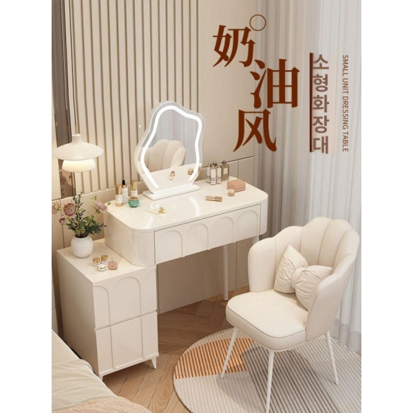 세련된 다용도 벽걸이 미니 거실 수납 선반 모듈 예쁜 벽선반 60 테이블+서랍 의자없음 거울없음 전체 조립 다리만 설치 필요 W08-화이트 구름 거울 - 상세 이미지 4
