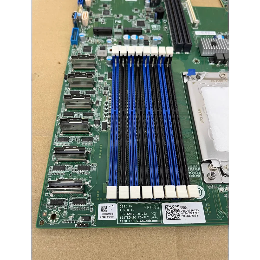 S8036 S8036GM호환2NE 서버 마더보드 지지대 EPYC 7002 7003 시리즈 CPU 240W16XDIMM DDR4 128GX16 3200 6XPCI-E4.0