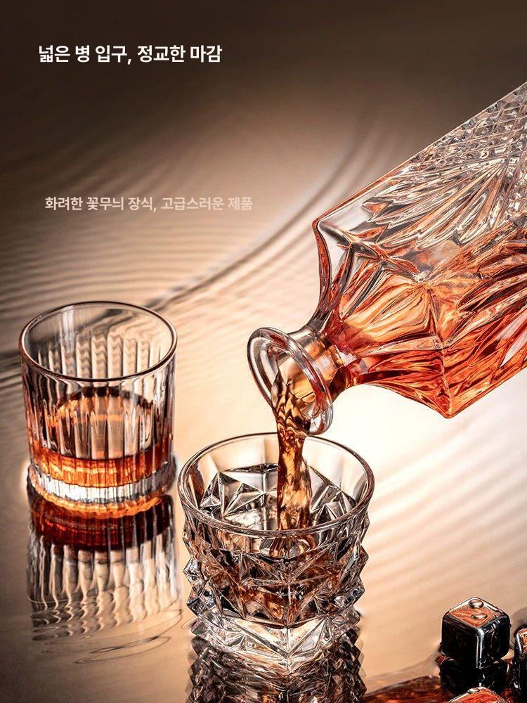 크리스탈 위스키 디캔터 술잔 세트 주류 와인 술병 양주병 위스키병 버번 디캔더 이미지 6