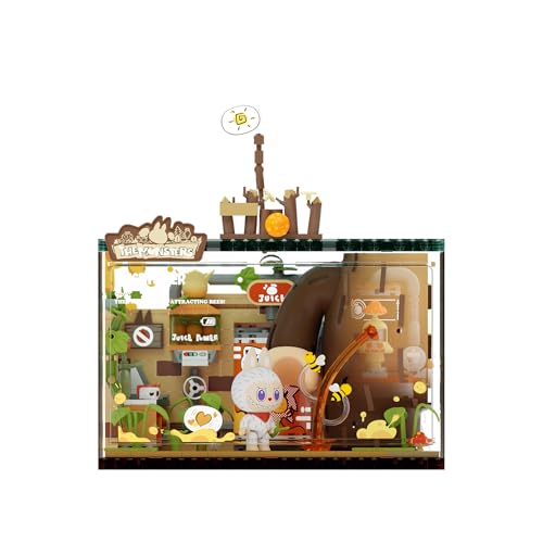 팝마트 더 몬스터즈 숲속 비밀기지 시리즈 블록 주스 메이커 라부부 조립 세트 인터랙티브 조립 완구 어린이 남아 여아