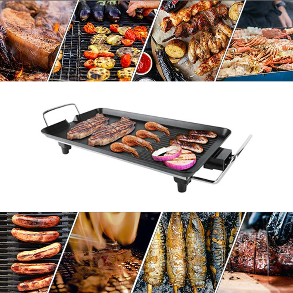 키친아트 와이드 사각 통주물 전기그릴 멀티그릴팬 59cm 5단 조절 1500W 가정 캠핑용 - 상세 이미지 2