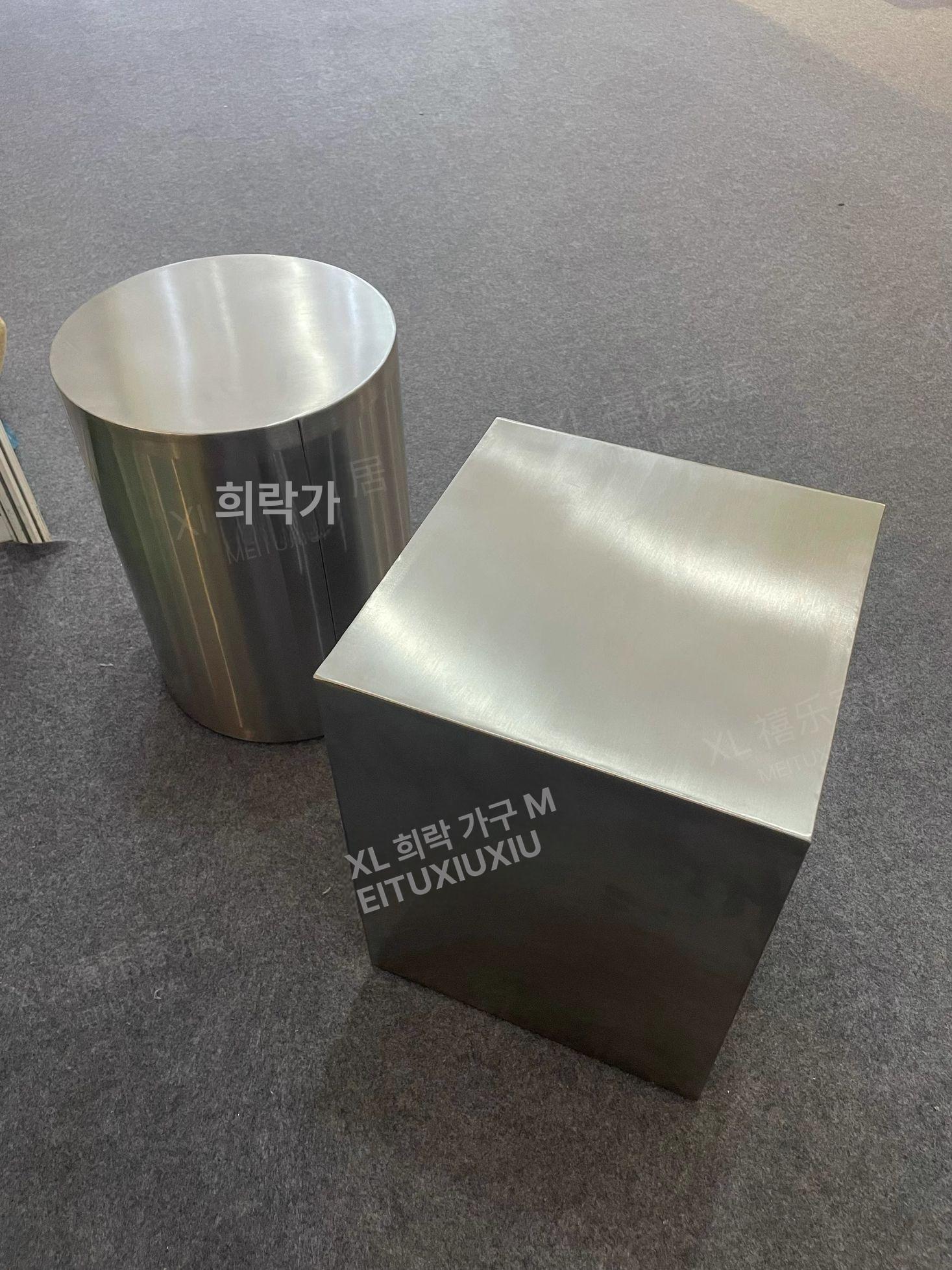스테인리스스툴 카페의자 원형 사각 스탠드 기둥 스테인리스스틸 사각 스툴 30 30x40cm - 상세 이미지 2