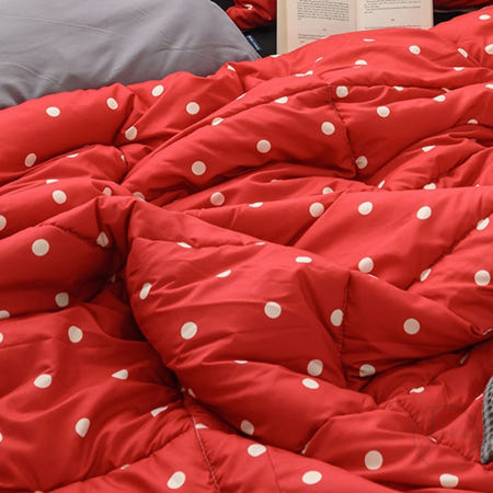 RI협력사 RNA 도트 차렵이불 퀸 레드 마이크로차렵이불