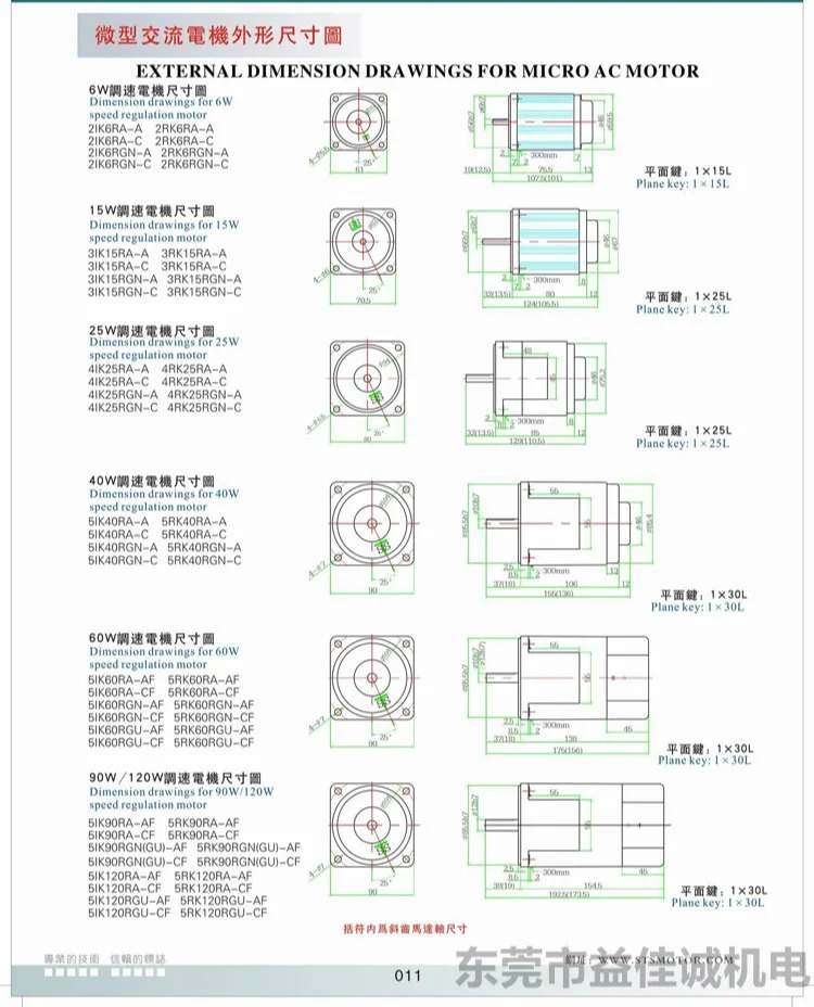 마이크로 기어 감속 속도 제어 모터 5IK60RGN-C 60W