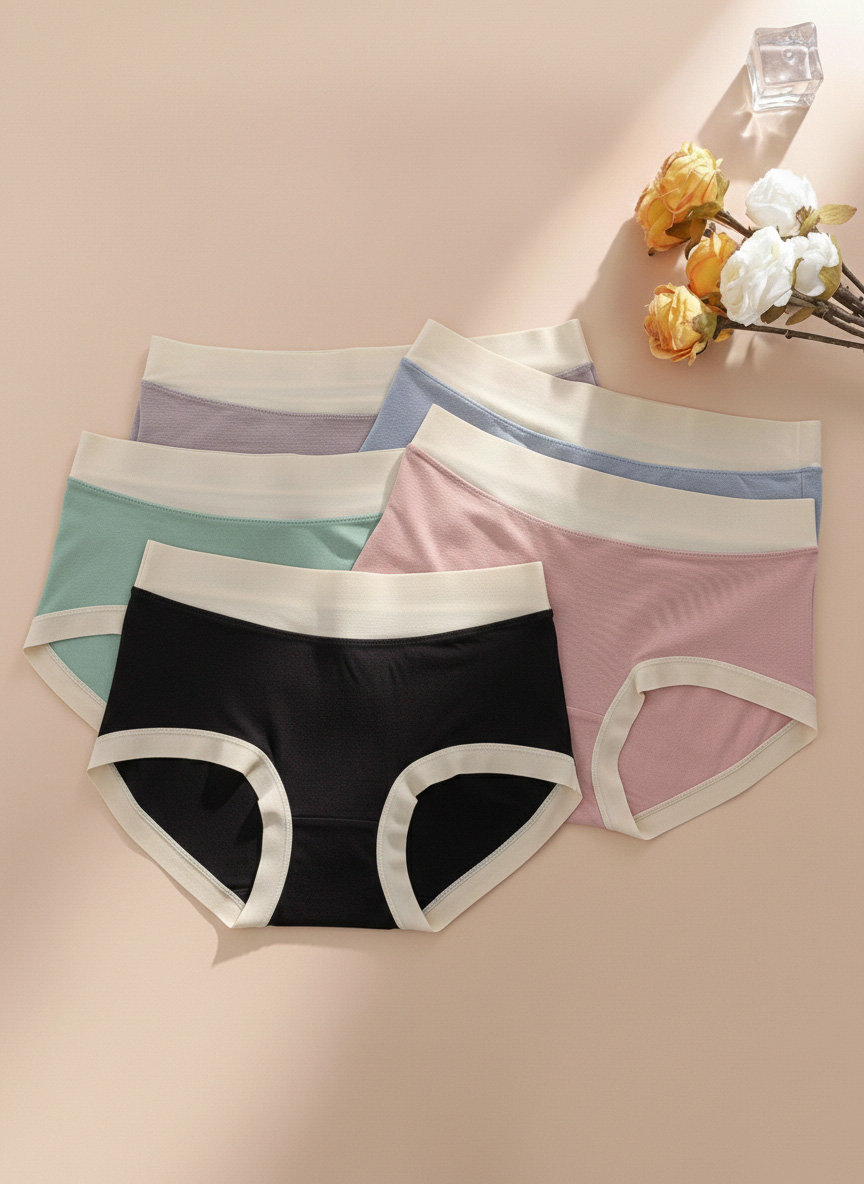 5+5 투톤 찰랑 쫀득 모달 팬티 누에고치 팬티 편한 임산부 여성 속옷 이미지 4