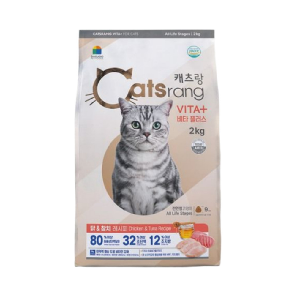 캐츠랑 비타 플러스 전연령 닭+참치, 2kg, 1개 - 상품 이미지
