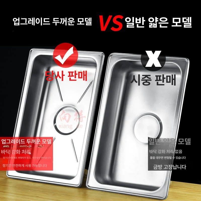 뷔페 그룻 챠핑디쉬 호텔 워머 보온 레스토랑 투명 뚜껑 삼중 칸 9l - 상세 이미지 3