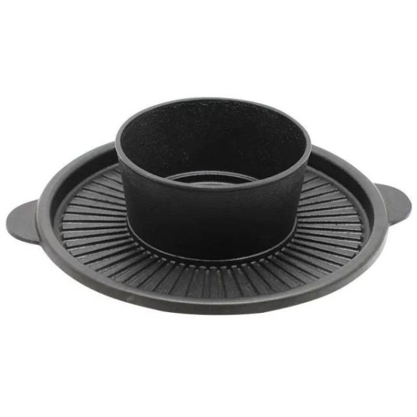 프리미엄 솥뚜껑 불판 삼겹살 된장찌개 무쇠 샤브샤브 겸용 업소용 35cm 주철 구이샤브 일체형 냄비 - 상세 이미지 5