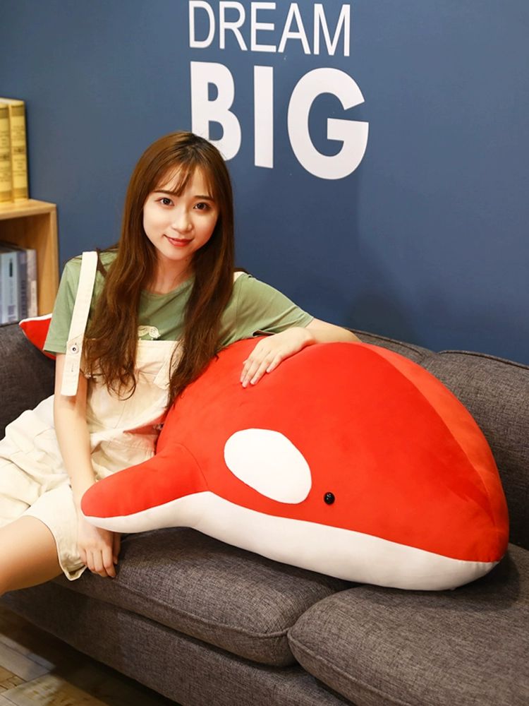 대형 고래 돌고래 범고래 인형 모찌 애착인형 컬러풀 오색 소품 레드 100cm - 상세 이미지 2