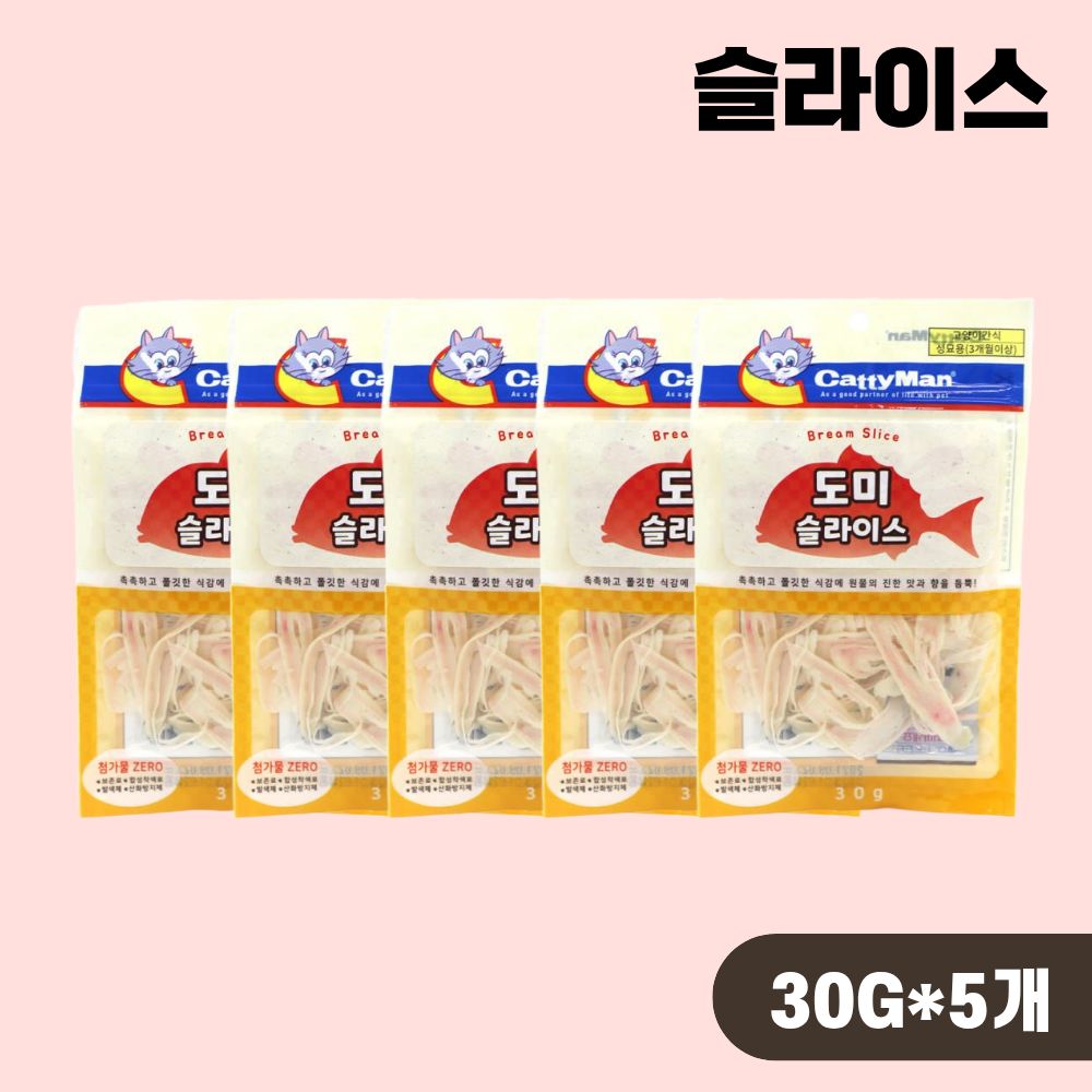 캐티맨 슬라이스 고양이간식 도미, 30g, 5개 - 상품 이미지