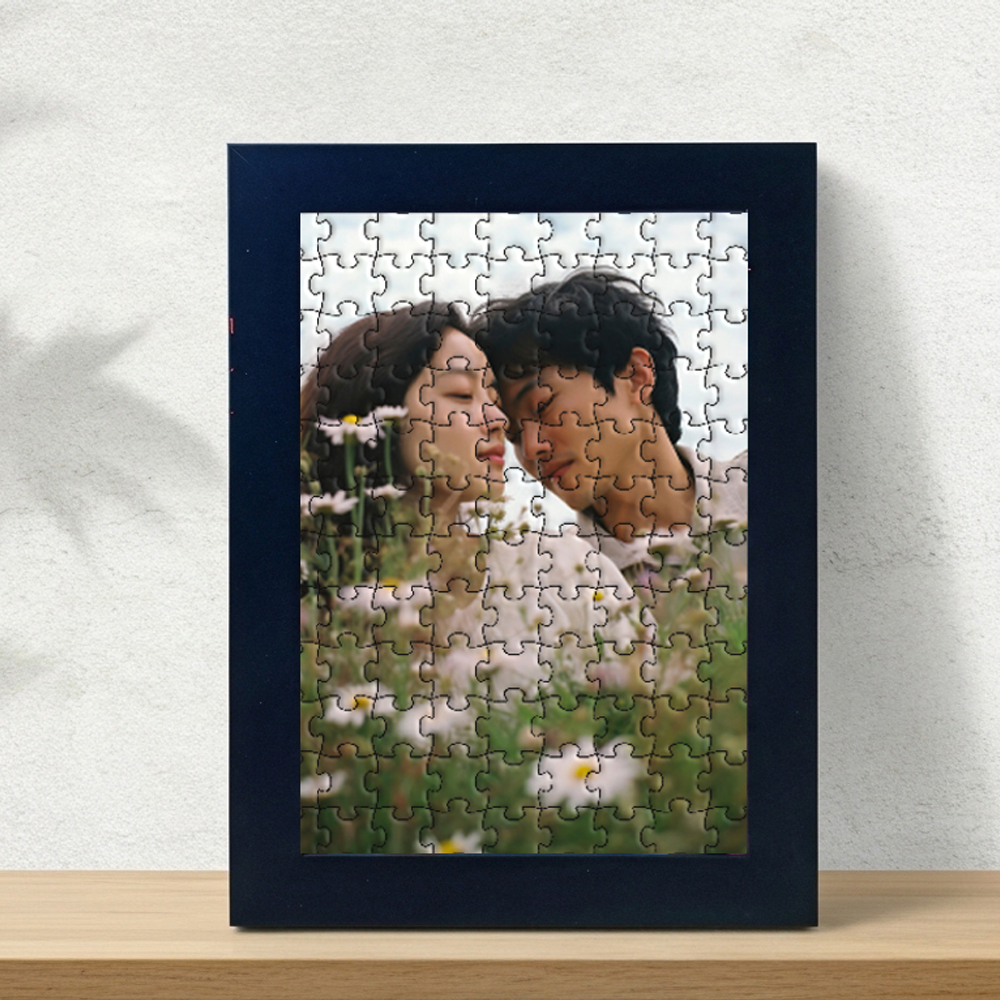 커플 사진퍼즐 주문제작 액자 포함 기념일 선물 직소퍼즐 맞춤제작 400x293mm, 혼합 이미지 6