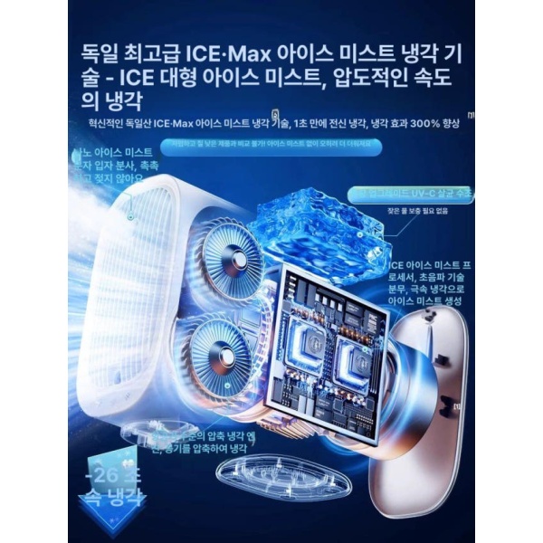 프리미엄 독일 수입 소형 이동식 냉난방기 가정용 냉풍기 미니 음이온 독일산 음이온 냉풍기 - 상세 이미지 3