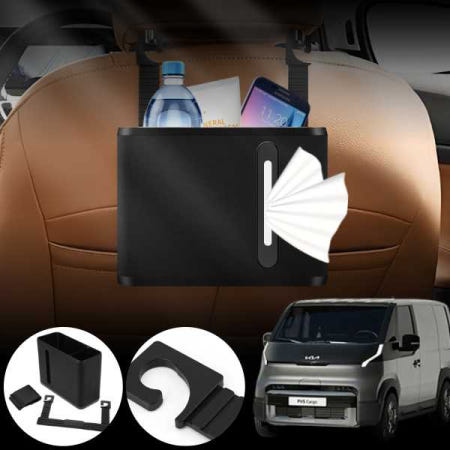 자체제작 기아 PV5 자동차 헤드레스트 수납포켓 하드케이스 정리함 블랙 1개
