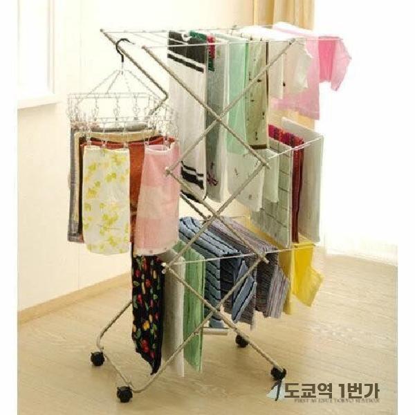 스테인리스 접이식 건조대 3단 구조 베란다 실내 겸용 - 상세 이미지 2