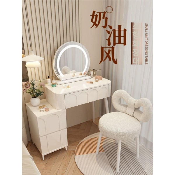세련된 다용도 벽걸이 미니 거실 수납 선반 모듈 예쁜 벽선반 60 테이블+서랍 의자없음 거울없음 전체 조립 다리만 설치 필요 W08-화이트 구름 거울 - 상세 이미지 5