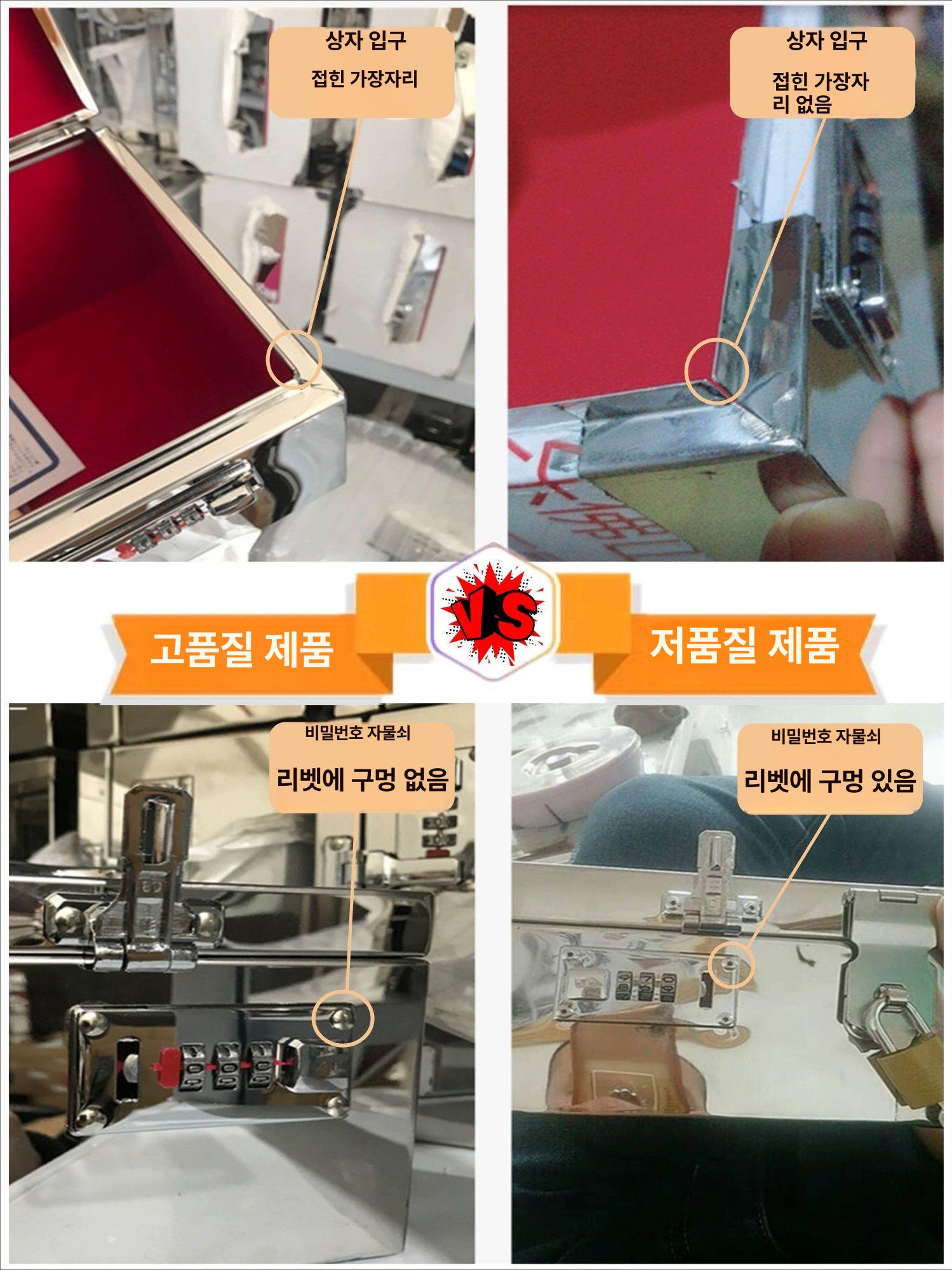 스테인리스 소형 비밀번호 금고 가정용 현금 보관함 잠금 수납함 16 11x8cm 돈투입구 - 상세 이미지 2