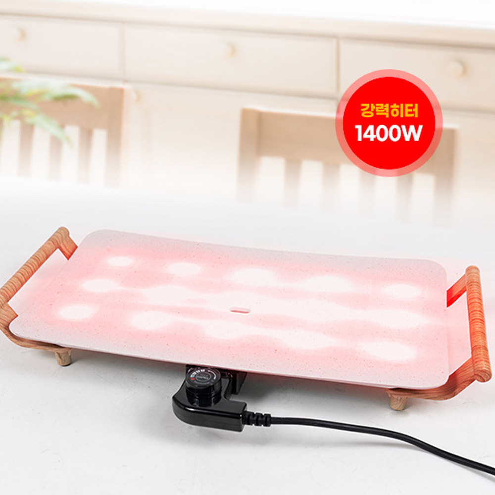 와이드 그리들 전기그릴 48cm 테이블 그릴팬 5단 급속가열 1400W 가정용 캠핑용 - 상세 이미지 4