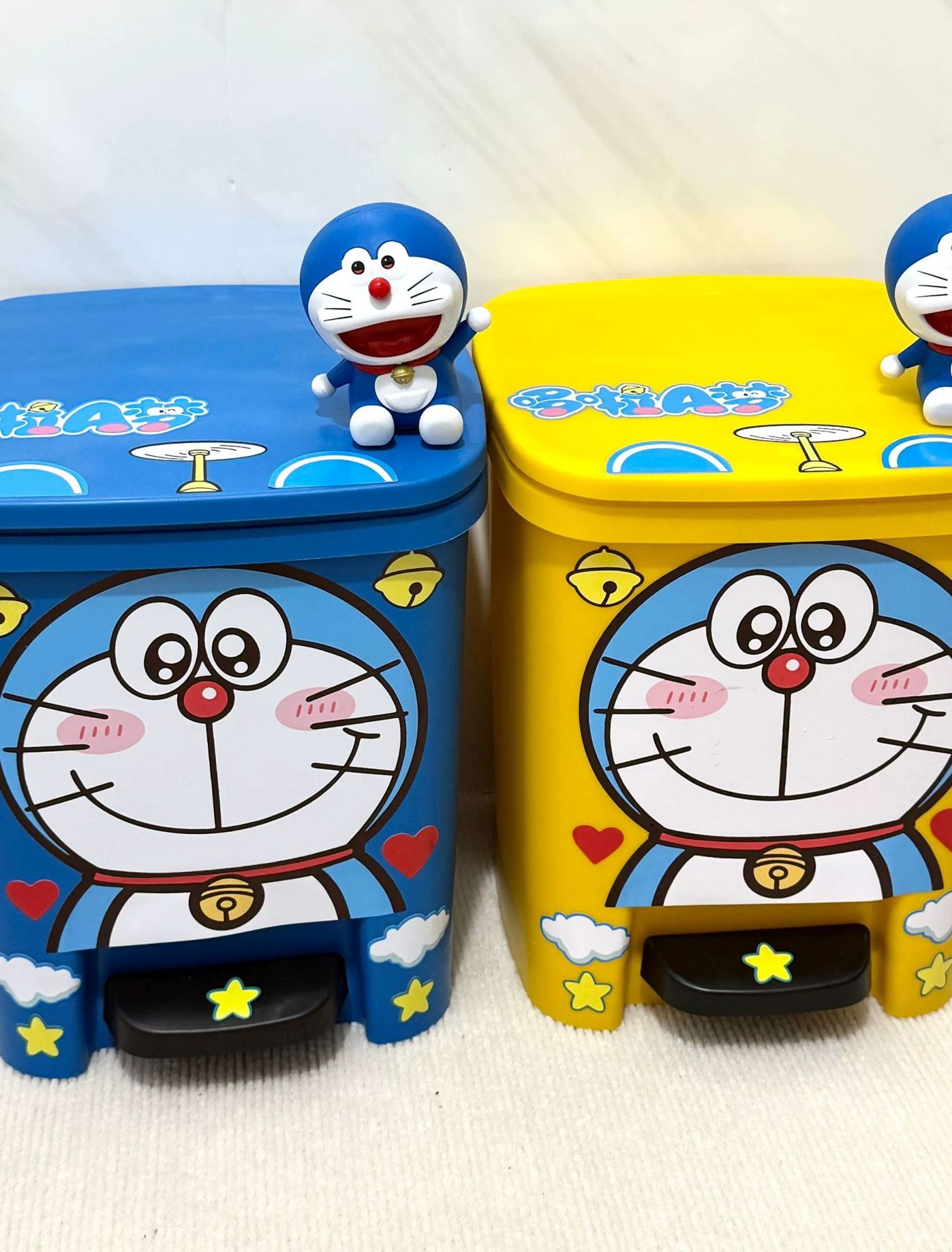 도라에몽 쓰레기통 휴지통 홈 방 침실 사무실 거실 대용량 페달 타입 3D 입체 물음표 1개 - 상세 이미지 4