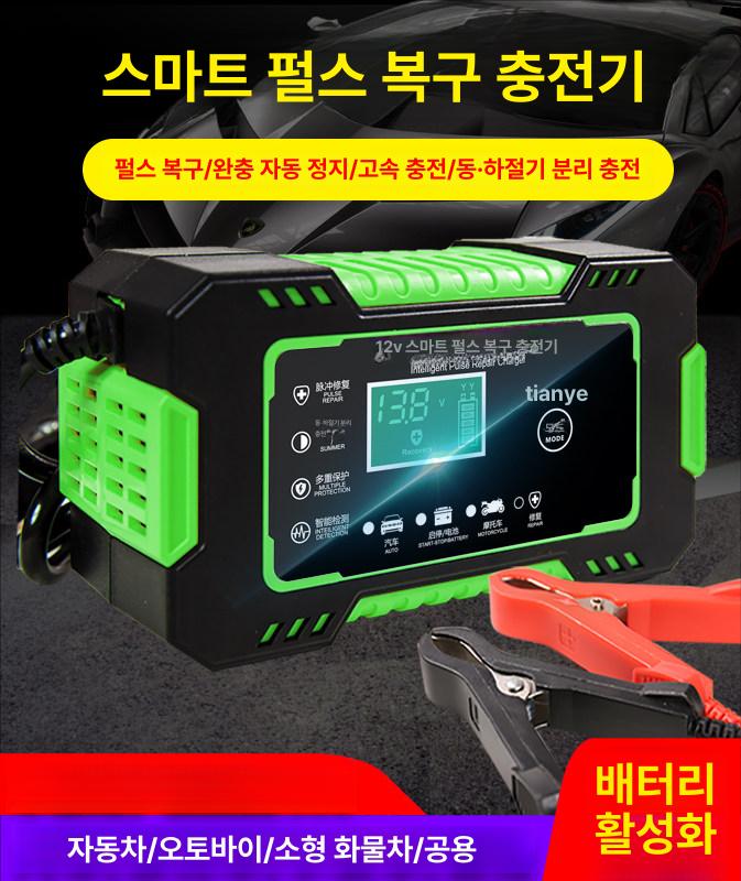 점프스타터 배터리 충전기 바이크 오토바이 복원 펄스 차량 수리 공구 점프 자동차 화물차 차량용 - 상세 이미지 2