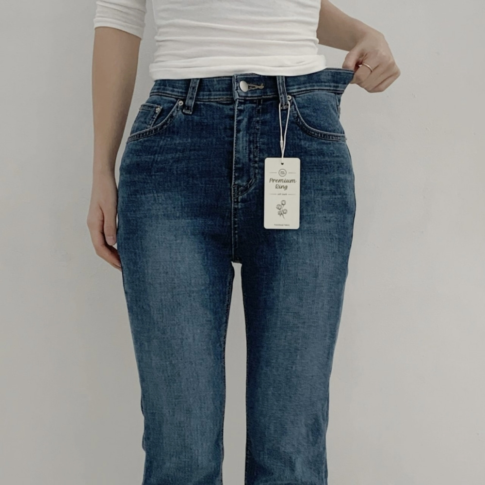 부츠컷 데님 여성 스판 히든밴딩 청바지 봄 가을 진청 세미부츠컷 진 S~XL - 상세 이미지 3