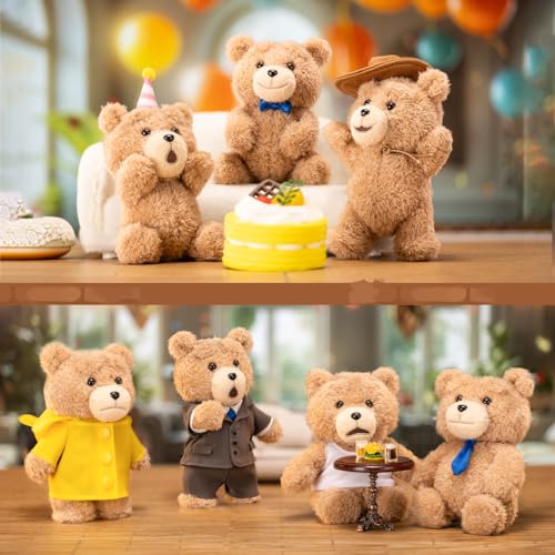 팝마트 Ted2 테디베어 액션 봉제인형 팬던트 시리즈 3피스 가챠 블라인드박스