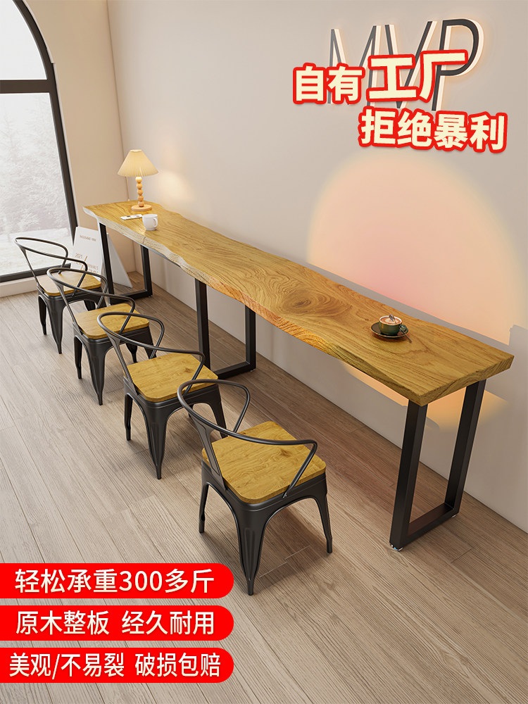 원목 창가 테이블 홈바 전용 카페 탁자 틈새 활용 인테리어 사이드테이블 다목적용 길이100cmx너비45cmx높이75cm - 상세 이미지 5