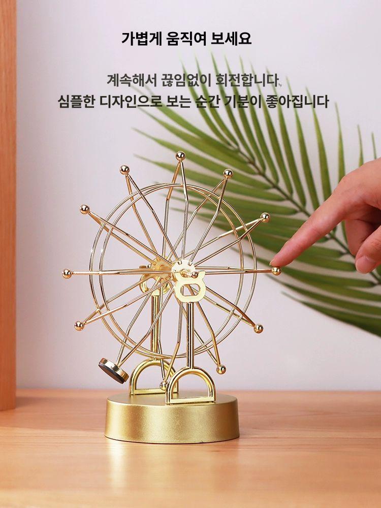 진자운동 무동력 무한 회전 인테리어 우드그레인 장식품 - 상세 이미지 3