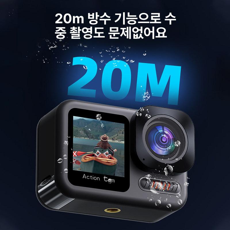 초소형 액션캠 다이빙 촬영 수중 캠코더 카메라 블랙 4K 30fps 3축 32G - 상세 이미지 2