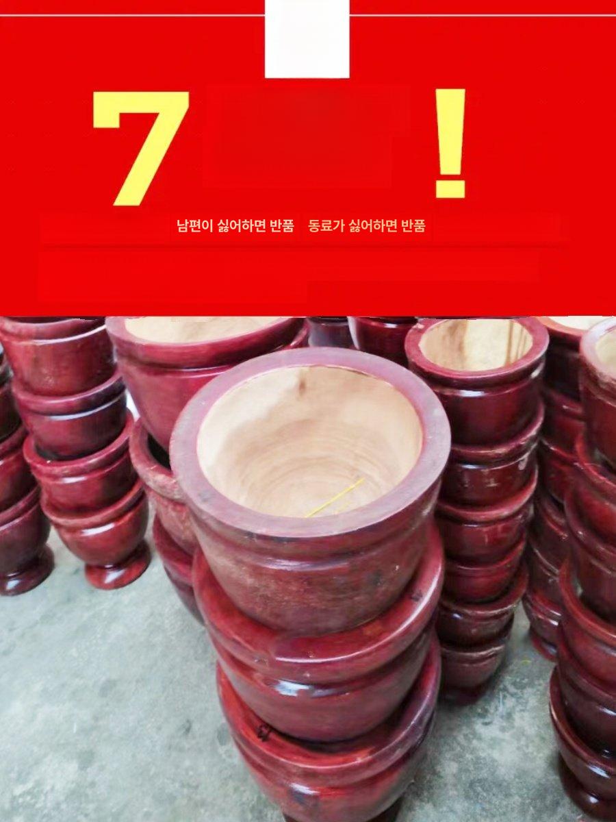 쏨땀절구그릇 동남아 음식 믹스 쏨땀 식당 참추리 절구 절구통 냉샐러드 토기 원목 길거리 - 상세 이미지 2