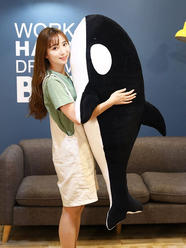 대형 고래 돌고래 범고래 인형 모찌 애착인형 컬러풀 오색 소품 레드 100cm - 상세 이미지 4