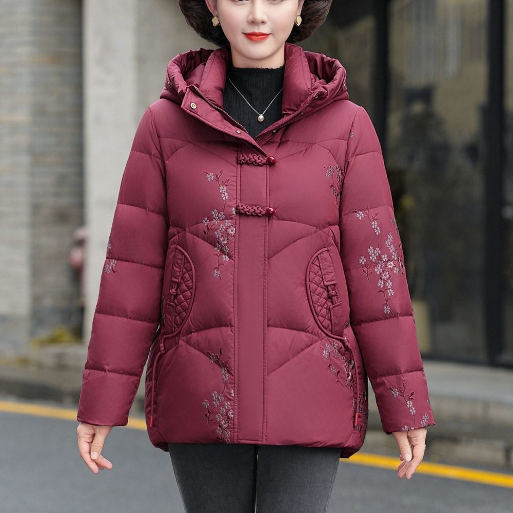 중년여성 패딩 겨울코트 할머니패딩 방한의류 데일리룩 효도선물 A. 레드, A. L - 상품 이미지