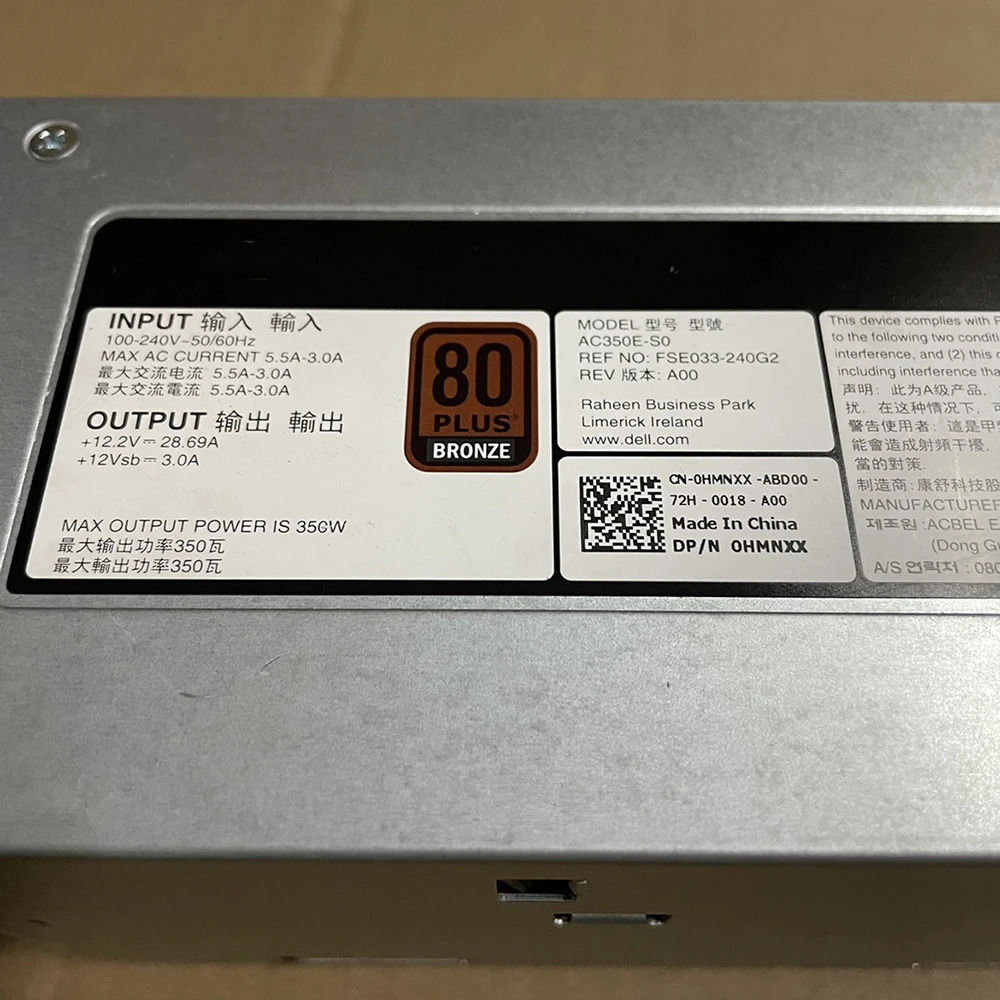 DELL R530 T330 T340 350W 서버 전원공급장치 V13CW 0V13CW AC350E-S0 0HMNXX D350E-S3