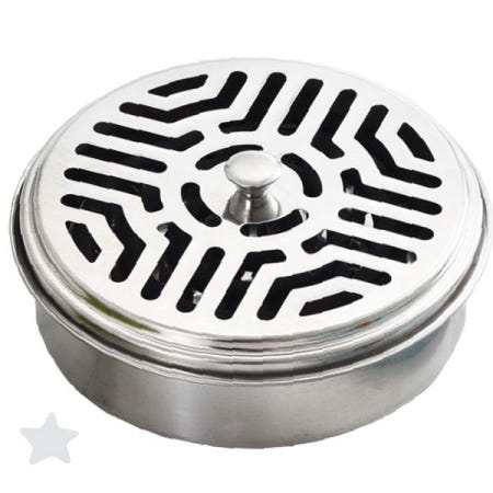 야외 캠핑 낚시 베란다 정원 스테인리스 원형 재떨이 모기향 받침대 내열 금속