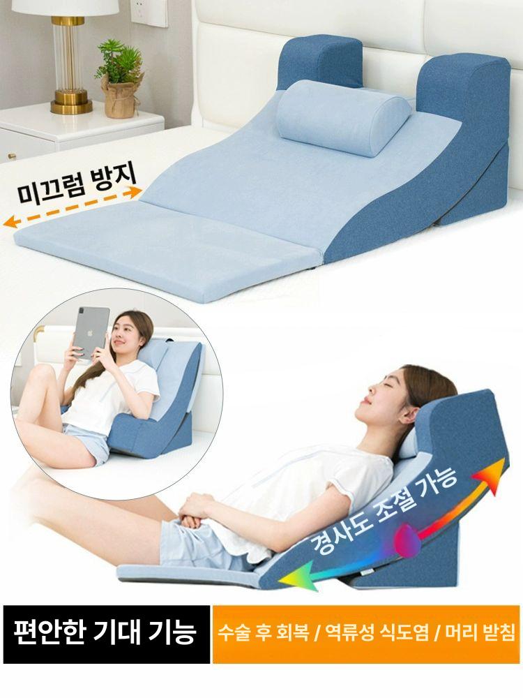 삼각 등받이쿠션 침대헤드 2단 조절 소파 각도 조절 각도 접이식 삼각 쿠션 사진과 동일 - 상세 이미지 4