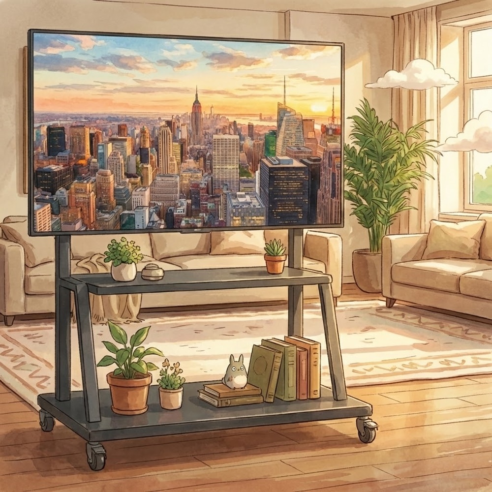이동식 tv 스탠드 높은 특대형 무빙 전자칠판 거치대 254cm(100인치) - 상세 이미지 5