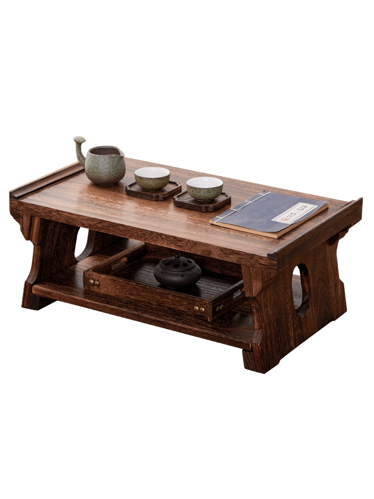인테리어 테이블 원목 좌식 다도 독서 다과상 전용 접이식 낮은탁자 찻집 좌식 소형 60x35x23cm - 상세 이미지 2