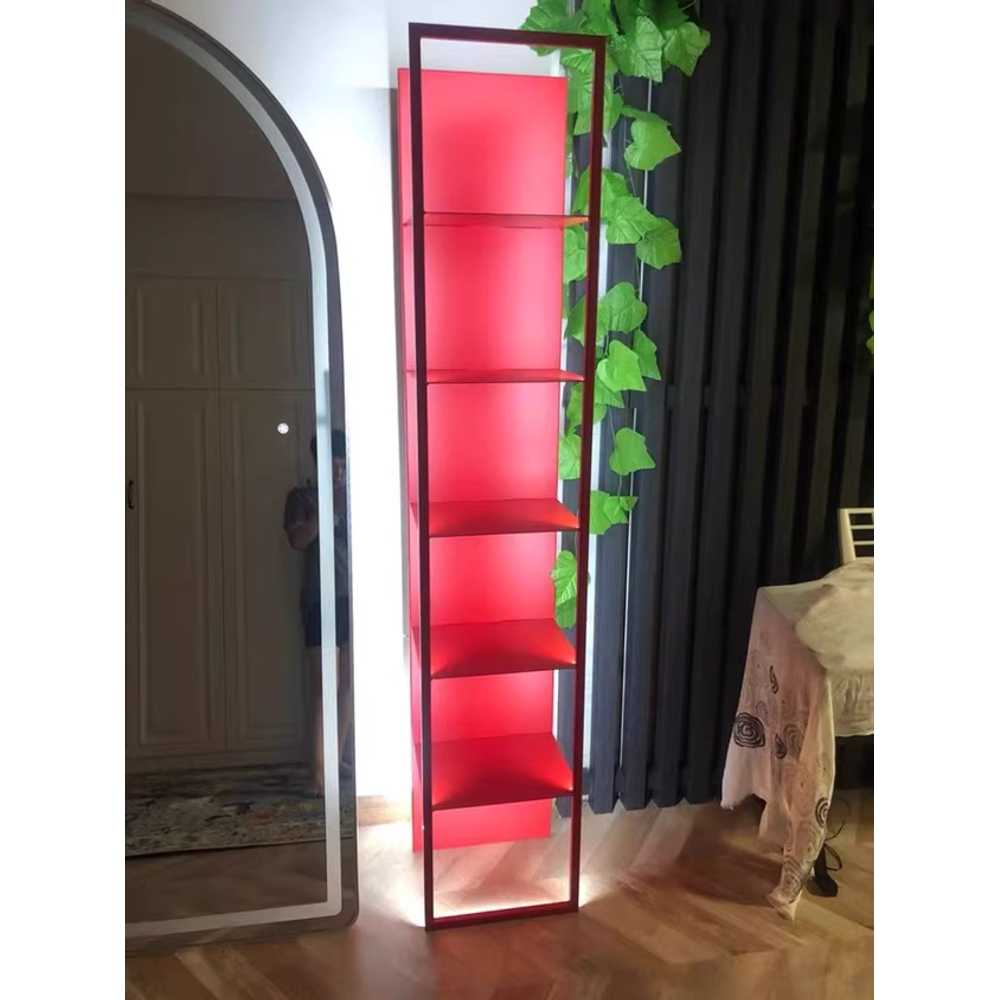 조명 선반 술 장식 진열 벽걸이 장식장 led 붙박이 35x20x180cm5단/검정+화이트 LED 이미지 7