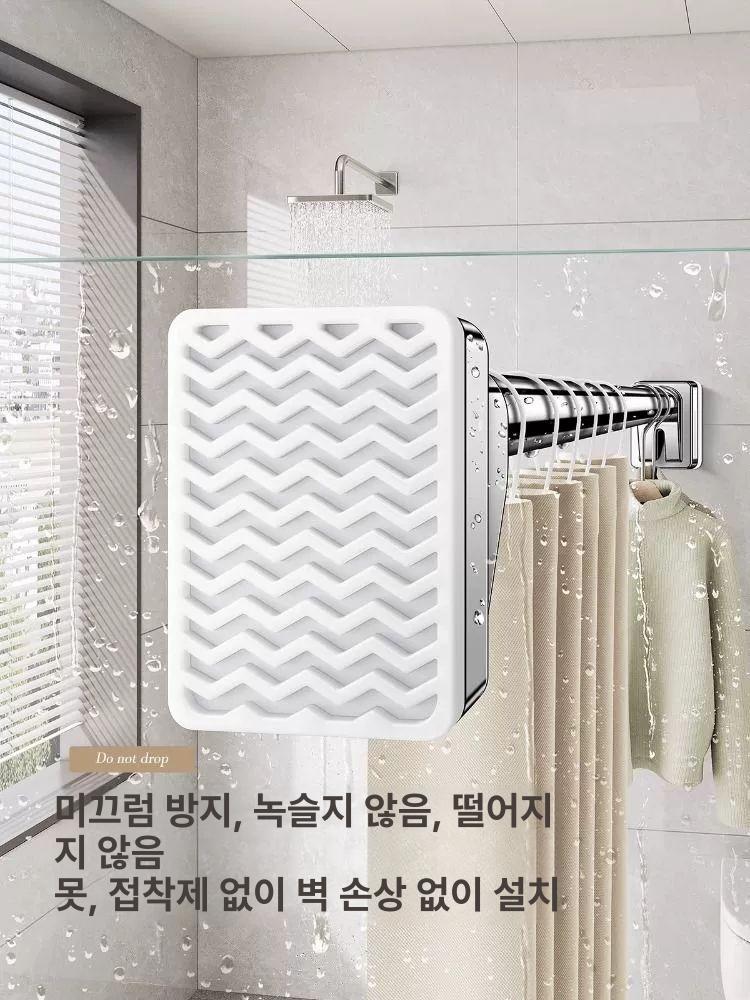 무타공 빨래 걸이 베란다 압축봉 오피스텔 건조대 발코니 행거 실내 세탁기 - 상세 이미지 5