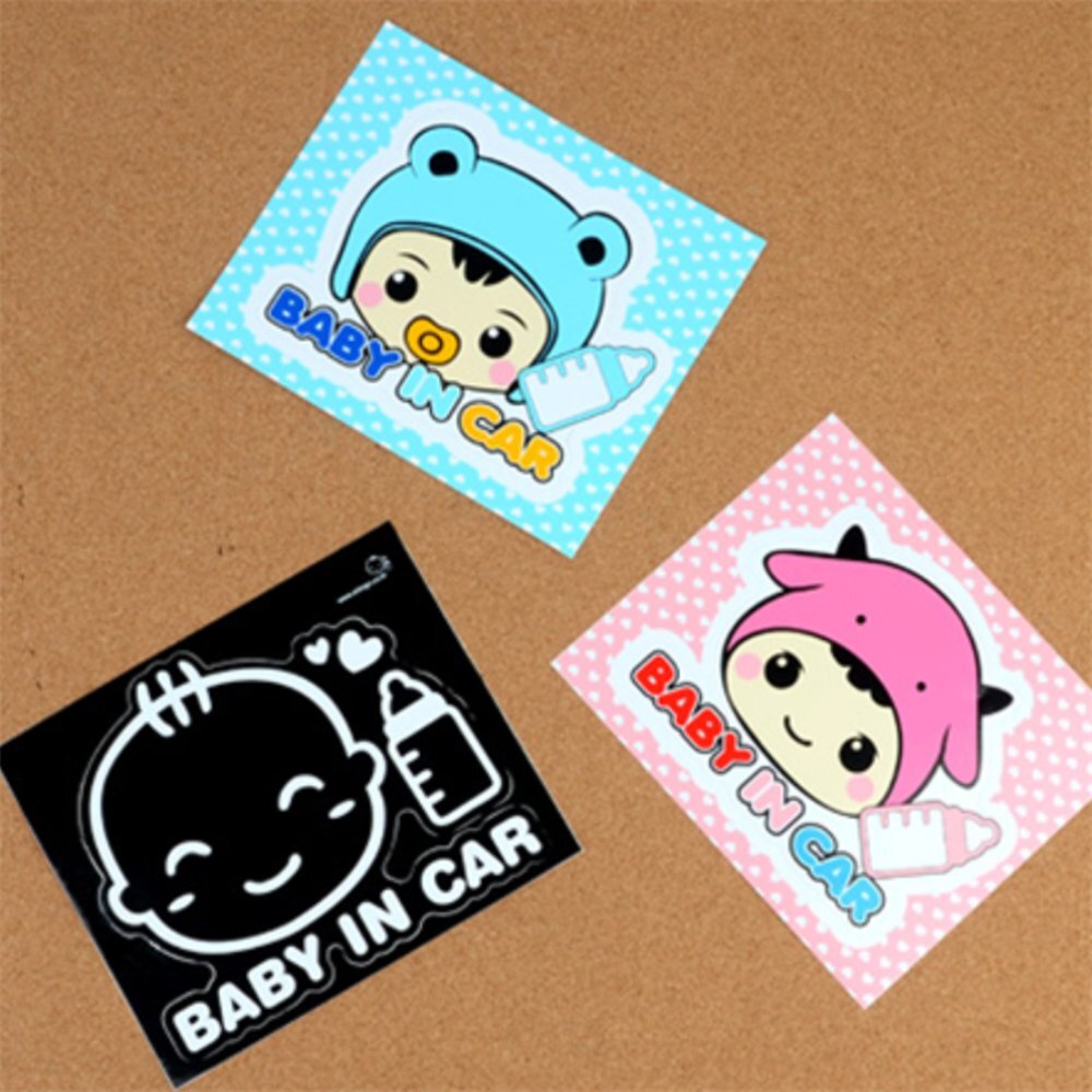 라이즈올 BABY IN CAR 스티커 운전배려스티커 초보부모안전표시 - 상품 이미지
