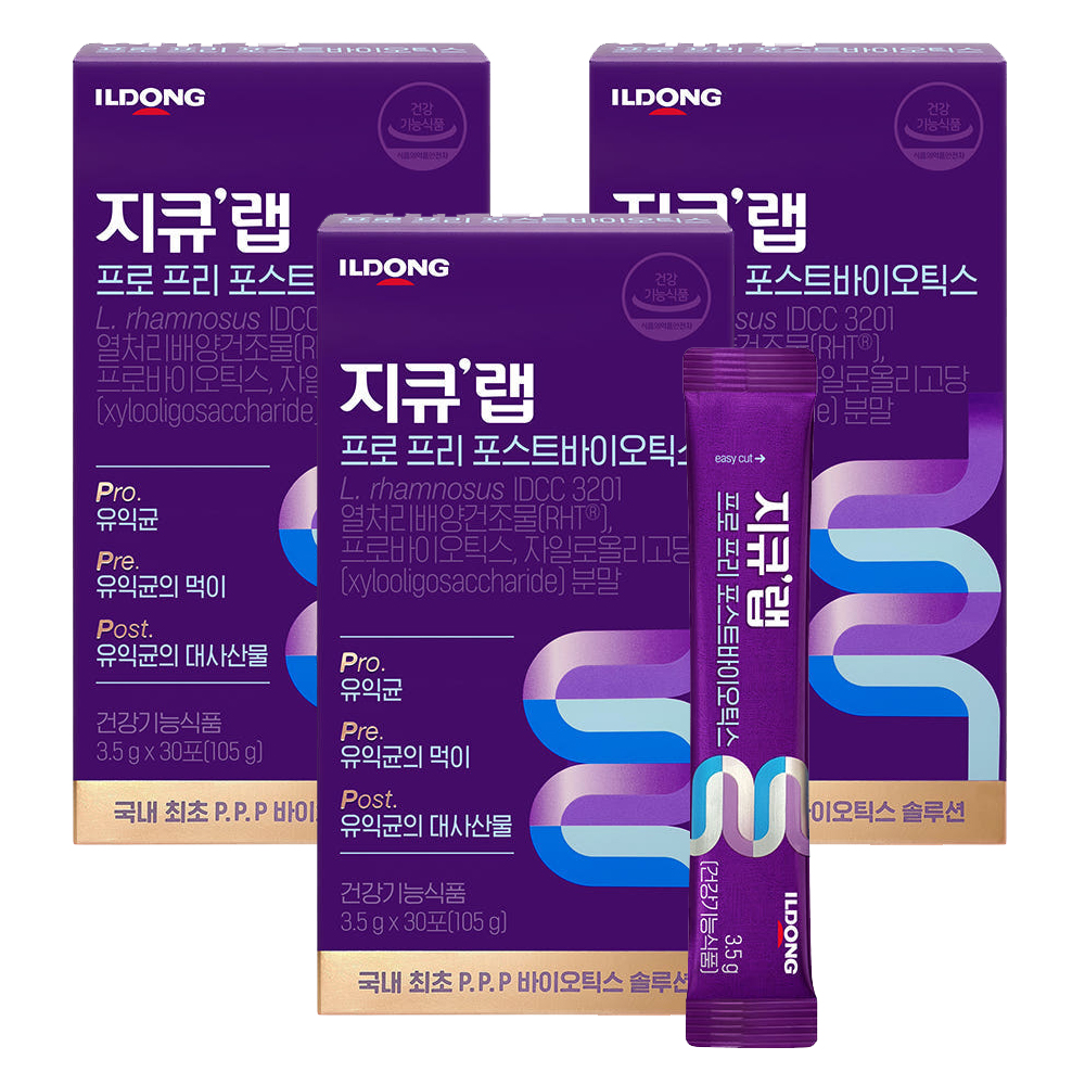 지큐랩 프로 프리 포스트바이오틱스 PPP 프리미엄 유산균 30포 3개 - 상품 이미지