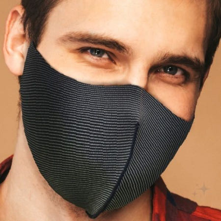 얼굴 하단 덮개 구리 항균 소재 면 마스크 대형 사이즈 블랙 컬러 남성용 연예인