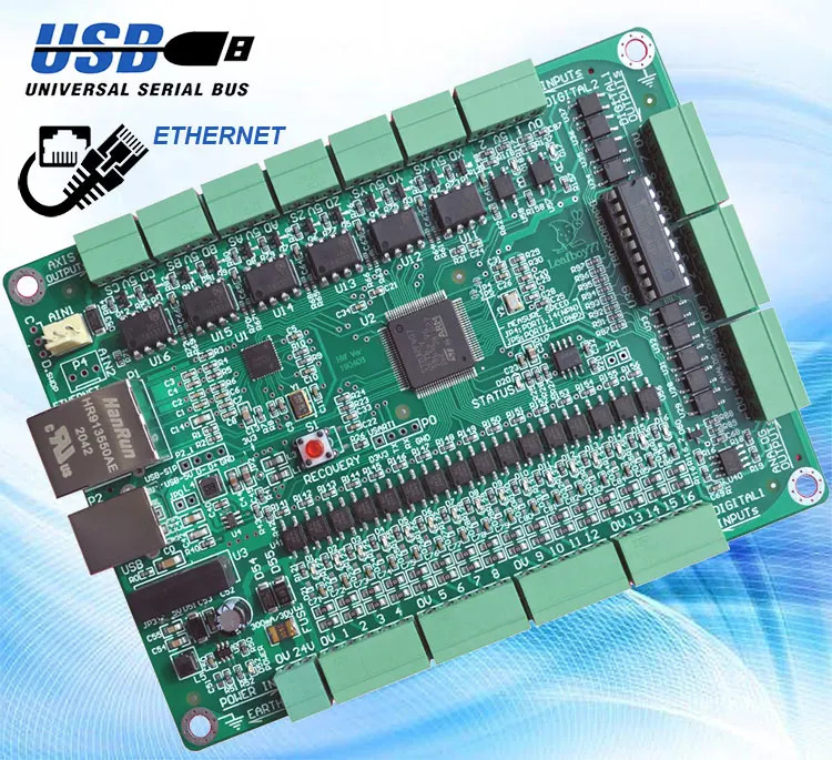 USB  이더넷 Mach3 네트워크 인터페이스 보드 포트 모션 제어 카드 3456 축 CNC 타각기