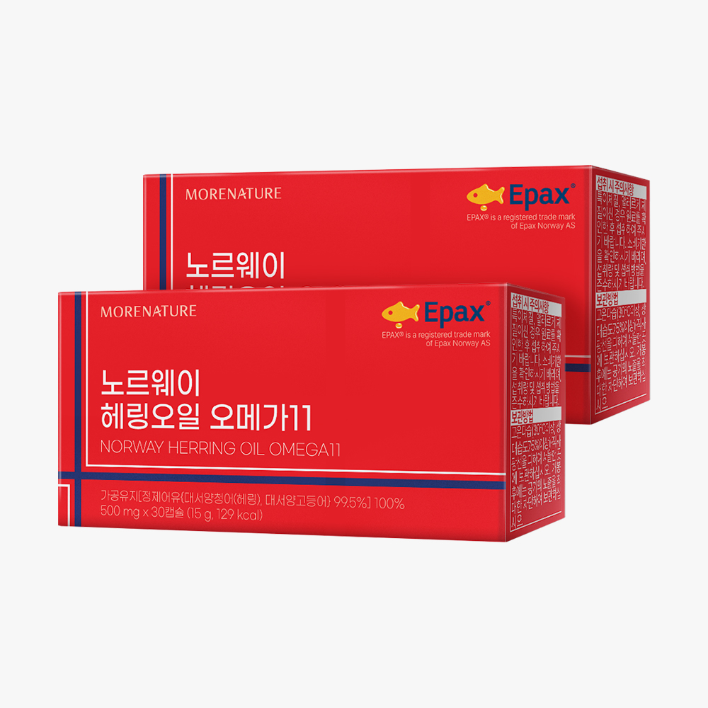 모어네이처 노르웨이 헤링오일 북대서양 북유럽 EPA DHA 오메가11 30캡슐, 2개 - 상품 이미지