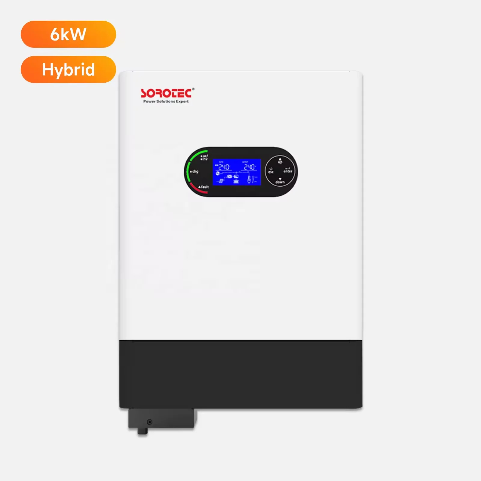 Sorotec 배터리 없는 태양광 하이브리드 인버터 온 오프 그리드 4 Kw 6Kw 27A