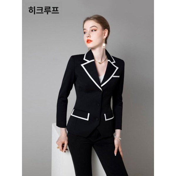 화려한 머니게임 더에이트쇼 스타일 의상 반팔 코스튬 블랙 S - 상세 이미지 2