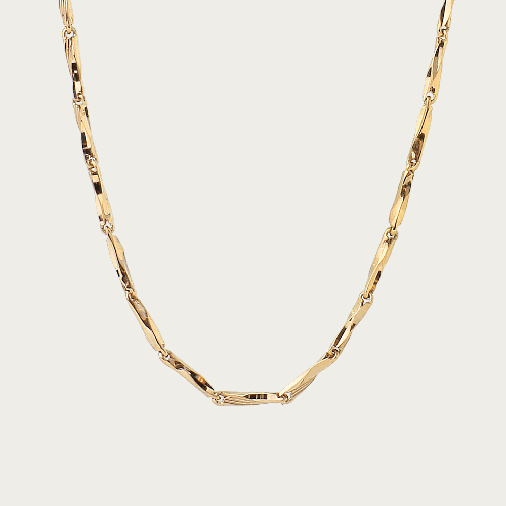 14K 18K 1.2mm 컷팅 꼬임 대나무 체인 목걸이 줄 레이어드 여자 선물 데일리 - 상품 이미지
